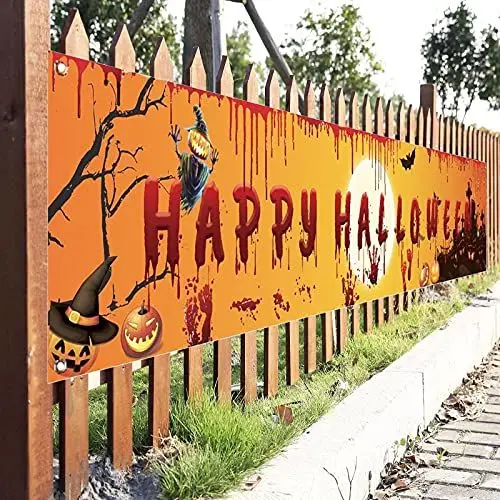 Produktbild: Happy Halloween Banner - Großes Hintergrund-Banner für Türdekor, Haustür, Hof, Garten und Partydekorationen