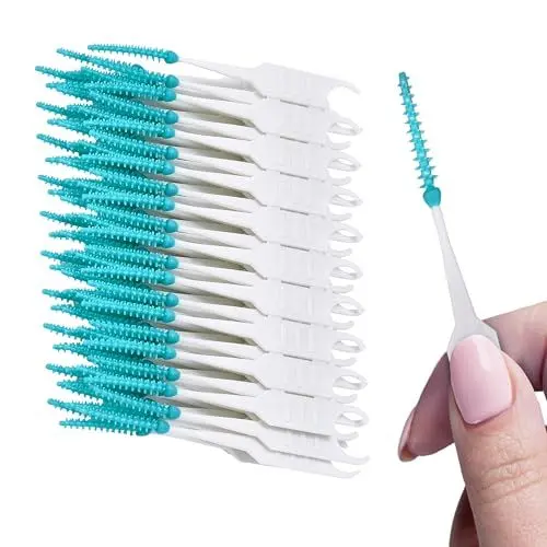 Produktbild: Happy Po Zahnhölzer - Zahnhölzer - aus Kunststoff mit flexiblen, komfortablen Gummiborsten - entfernen sanft Plaque - lockern die Nahrung - massieren das Zahnfleisch - Gum Soft Picks - grün