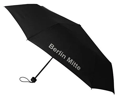Produktbild: Happy Rain Regenschirm Berlin Mitte - Schwarz - Rund - Klein - Polyester - Regen