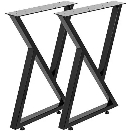 Produktbild: Happybuy Höhenverstellbare Füße Tragfähigkeit 800 kg für Möbel, Tischgestell Möbelwerkstatt 72x60 cm Beine für Tischplatte, Zwei Tischbeine aus Metall 8-Form Schwarz
