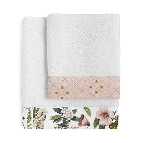Produktbild: happyfriday Blooming Handtuch-Set, mehrfarbig, 2er-Pack, 100% Baumwolle, Qualität