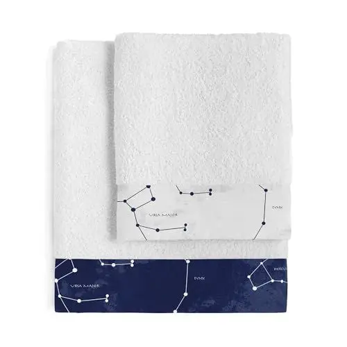 Produktbild: happyfriday Cosmos Handtuch-Set, mehrfarbig, 2er-Pack, 100% Baumwolle, Qualität