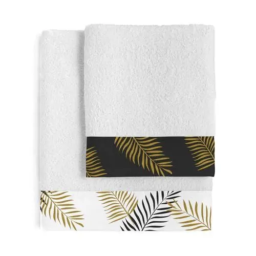 Produktbild: happyfriday Foliage Handtuch-Set, 2er-Pack, mehrfarbig, 2er-Pack, 100% Baumwolle, Qualität