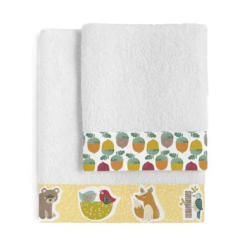 Produktbild: happyfriday Harvestwood Handtuch-Set, mehrfarbig, 2er-Pack, 100% Baumwolle, Qualität
