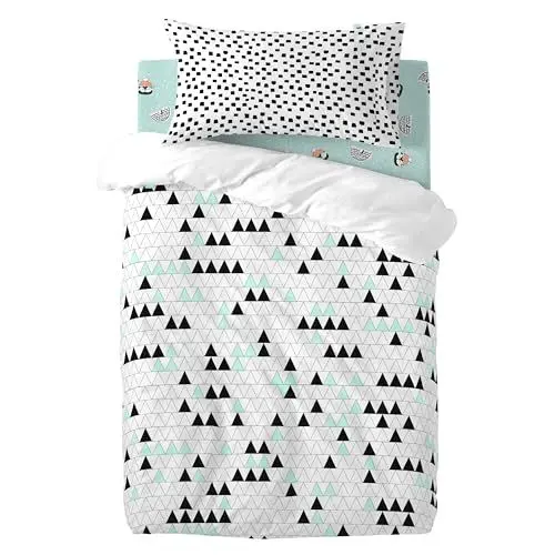 Produktbild: happyfriday Igloo Bettwäsche-Set für Kinderbett, 2-teilig, mehrfarbig, 115 x 145 cm (Maxibett), 100 % Baumwolle, Qualität 150