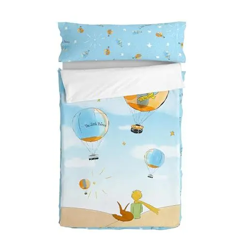 Produktbild: happyfriday Montgolfera Steppdecke, mehrfarbig, 105 x 200 cm (Bett 105 cm) mit Füllung, 100 % Baumwolle (außen), 100 % Polyester (gefüllt), Qualität 150
