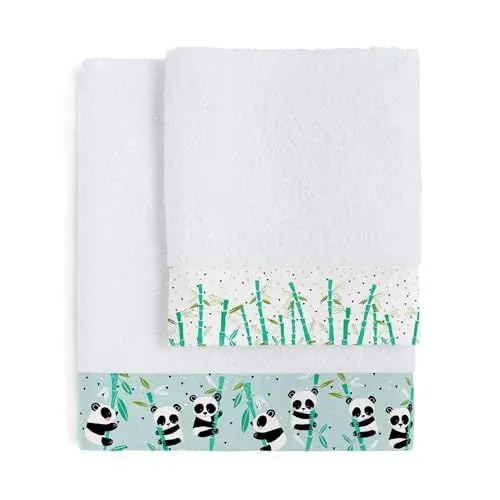 Produktbild: happyfriday Panda Garden Blue Handtücher Set 2er Pack Blau 2er Pack 100% Baumwolle Qualität