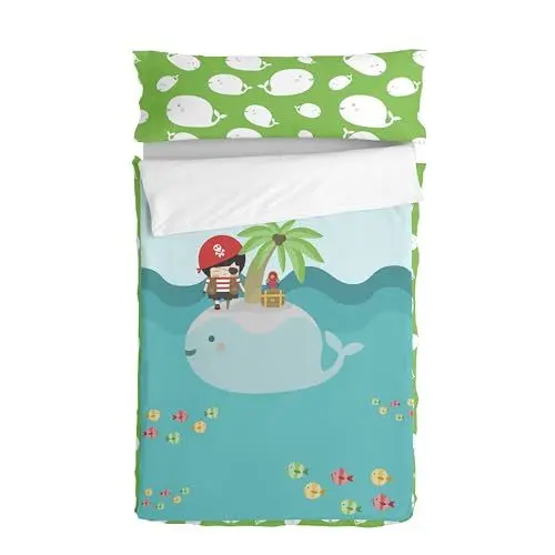 Produktbild: happyfriday Pirata Bettbezug, mehrfarbig, 105 x 200 cm (Bett 105) ohne Füllung, 100 % Baumwolle (außen), 100 % Polyester (gefüllt), Qualität 150