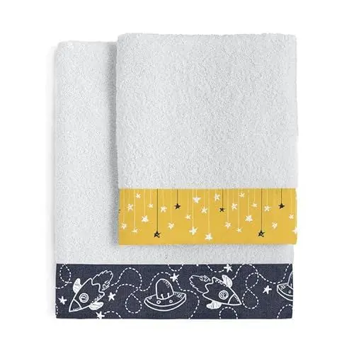 Produktbild: happyfriday Starspace Handtuch-Set, mehrfarbig, 2er Pack, 100% Baumwolle, Qualität