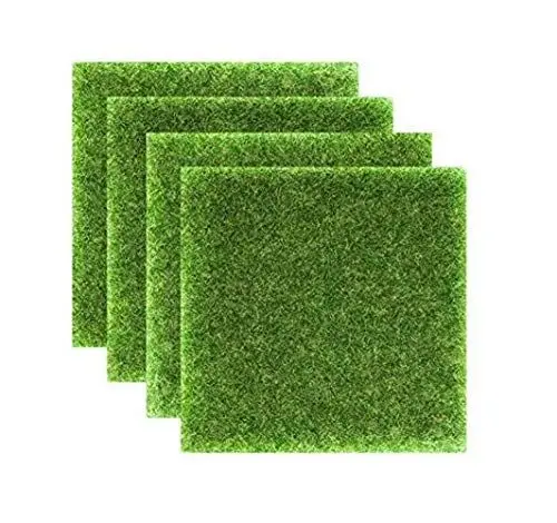 Produktbild: Happyupcity 6 Stück 15,2 x 15,2 cm Kunstrasen Quadrate Basteln Grasmatten Lebensechte Fee Kunstrasen Rasen Miniatur Ornament Garten Puppenhaus DIY Gras