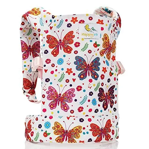 Produktbild: HappyVk-Puppentrage-Kinder Spielzeug süße Schmetterling Stickerei-Puppentragetasche-Puppentrage Baby Puppe Vorne und Hinten Puppenzubehör