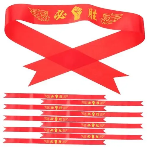 Produktbild: Happyyami 10St Hachimaki-Stirnband Stirnband für Basketball Stirnband rotes Haarband eine Armatur Yoga-Kleidung Samurai-Stirnband breites Stirnband rotes Band Sporttasche Schal