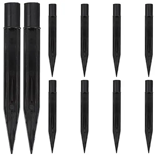 Produktbild: Happyyami 10 Stück Kunststoff-Erdspieße Leichte Erdspieße Solarleuchten Spikes Ersatz-Entleerungsdesign Hof-Zuckerstangenpfähle Für Gartenleuchten Lampen Dekorationen
