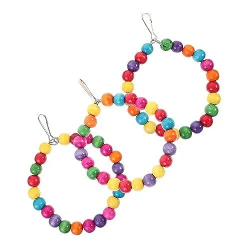 Produktbild: Happyyami 15 Stück Papageien Schaukelring Sittich Vogelspielzeug Bissfestes Papageienspielzeug Papageien Schaukelspielzeug Papageien Hängespielzeug Jaulas para Pajaros Periquitos