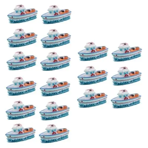 Produktbild: Happyyami 18 STK Boot aus Harz Mini-Fischerboot Wohnaccessoires für zu Hause bürodekorationen inneneinrichtung Ornament Wohnkultur Mikrolandschaft dekorative Verzierung das Mittelmeer
