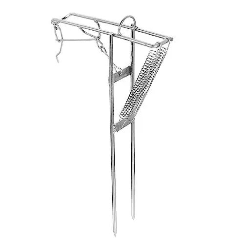Produktbild: Happyyami 1Stk Angelrute Halterungen aus Edelstahl Klapphalterung Verstellbarer Ständer Zahnspange einstellbar Erdungsstecker Generation