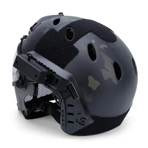 Produktbild: Happyyami 1Stk Film Motorradhelm Helm für Staub militärhelme Helmet Tarnhelm fahrradhelmen Kletterhelm Fahrrad Kopfbedeckung Helm im Militärstil Schutzhelm einfach Maske