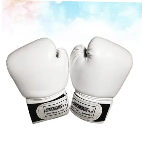 Produktbild: Happyyami 1 Paar Boxhandschuhe Für Kinder Boxbandagen Für Männer Kinderhandschuhe Sporthandschuhe Herren Thailändische Handschuhe Schlaghandschuhe Kamera Umhängetasche Handschuh Wickeln Weiß