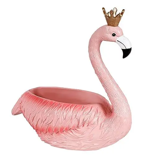 Produktbild: Happyyami 1 STK Flamingo-aufbewahrungsbox Hawaiianische Flamingo-skulptur Neuartiger Sukkulententopf Schmuckorganisator Für Halsketten Blumenbehälter Deko Handbuch Frau Armaturenbrett Harz