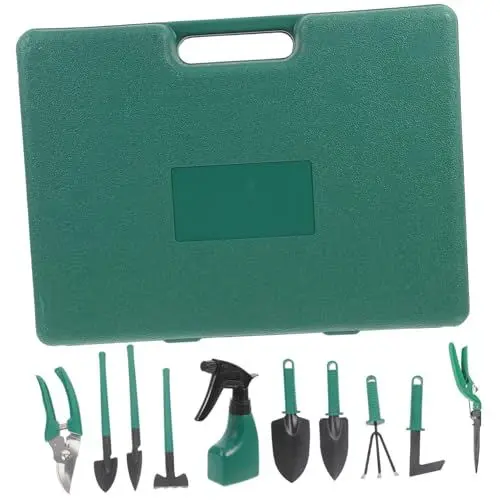 Produktbild: Happyyami 1 Satz Gartengeräte Gartenschaufeln Werkzeuge Gartenbedarf Mit Koffer Werkzeuge Für Gartenrechen Schaufeln Rechen Pflanzen Schaufeln Zum Pflanzen Von Blumen Green Plastik