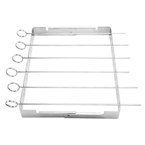 Produktbild: Happyyami 1 Satz Grill Universeller -spießständer Dönerständer Für Schaschlikspieße Kabob-spieße Aus Edelstahl -schaschlik-Kabob-Rack Haushalt Rostfreier Stahl Lamm-Sticks