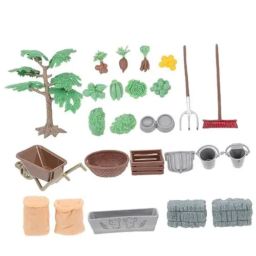 Produktbild: Happyyami 1 Satz Tischdekoration Für Landwirtschaftliche Werkzeuge Mini-Bauernhof-Ornament Spielzeug Für Nutztiere Bauernhof Spielset Scheune Nutztiere Figur Zoo-spielset Gemüse Krippe PVC