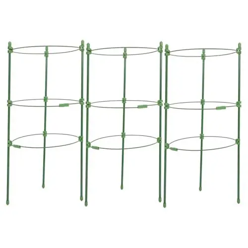 Produktbild: Happyyami 1 Satz kletterndes Weinspalier Pflanzengitterrahmen Pflanzenunterstützung für Gemüse Kletterpflanzenstütze Pflanzensäule Pflanzenstützen Pflanzenstützpfähle Glasfaserrohr Green