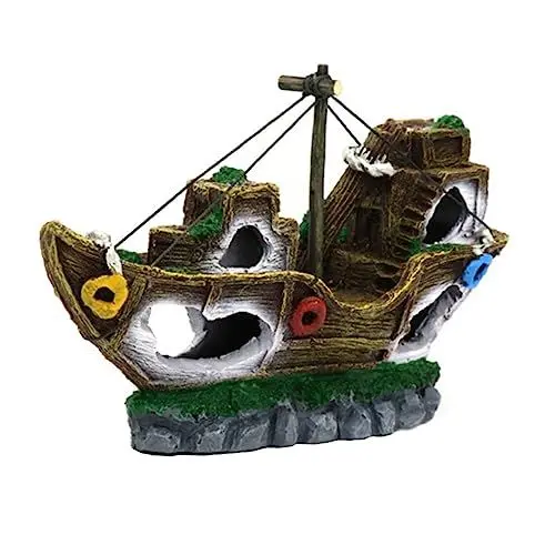Produktbild: Happyyami 1stk Aquarium Versunkene Landschaft Aquariumdekoration Glasdekor Aquarium Schiffsverzierung Pirat Im Aquarium Aquarium-Piratenschiff-Dekorationen Terrarium- Harz Puppe Boot