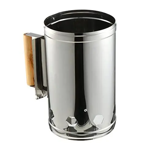 Produktbild: Happyyami 1stk Carbon-Eimer Aus Edelstahl Holzkohlebriketts Starter Anzündkamin Feuerstarter Schornstein Zigarettenetui Feuerstarterwürfel Kohlezündung Holz Draussen Grill