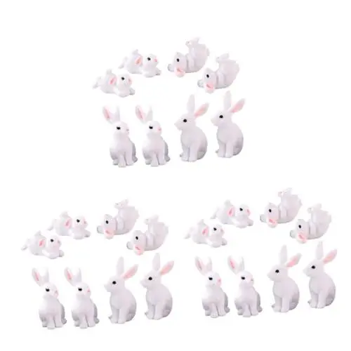 Produktbild: Happyyami 24 Stück Harz-Ornamente Hasenfiguren Osterhasen-Figuren Für Draußen Feenfigur Hase Kaninchen-Dekor Ornamente Kaninchen Bezauberndes Kaninchen-Ornament Außenspielzeug