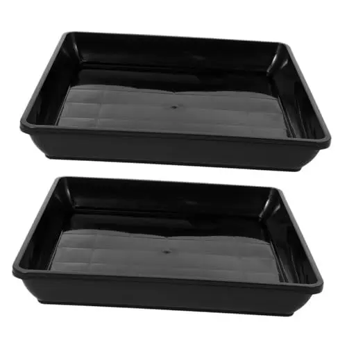 Produktbild: Happyyami 2St Basis für Blumentöpfe Wasserdichte Pflanzenschale Blumentopf Untersatz Garten Pflanzenschale Kunststoffschalen für Pflanzen Abtropfschalen für Topfpflanzen pp Black