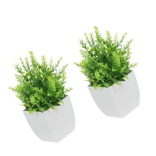 Produktbild: Happyyami 2 Stück Realistische Simulierte Lavendel-topfpflanzen – Pflegeleichte Künstliche Schreibtischpflanzen Für Die Inneneinrichtung Bonsai-bäume Für Den Innenbereich Künstliches Grün