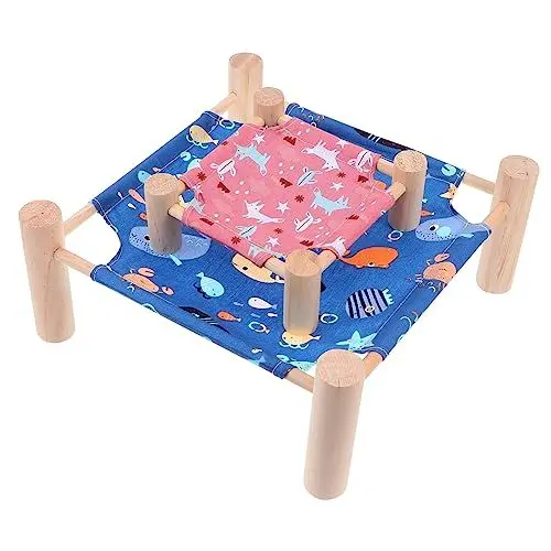 Produktbild: Happyyami 2St Sommerbett für Hamster aus Holz Kegelförmige Hängematte meerschweinchen Bett Tierbett für Haustiere Haustierbett für Meerschweinchen Spielzeug Katzenbett Katze Hängematte