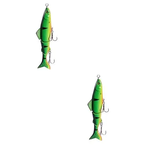 Produktbild: Happyyami 2St crankbaits Fishing Reel Angelwerkzeug Angel Rucksack angelbekleidung fliegenfischen Set Fishing Accessories Angelbedarf The Bait Fisch lockt Bass lockt Köder Gestreifter Barsch