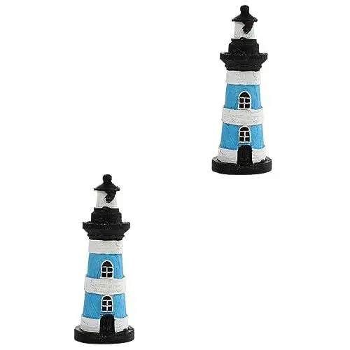 Produktbild: Happyyami 2 STK Leuchtturm-Ornament aus Harz bürodeko büro Dekoration Meeresspielzeug Kleiner Leuchtturm Modelle Wohnkultur schmücken Harzhandwerk Miniatur Zubehör kleine Komponente Statue