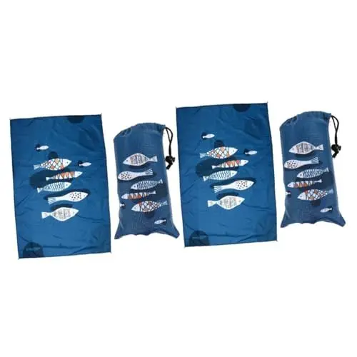 Produktbild: Happyyami 2 STK Strandmatte tragbare Decke Sandfreie Stranddecke Bodenmatte Outdoor-Decke Faltbare Picknickmatte Outdoor-Kissen Digital Picknickdecke Unterlegplane Teppich Oxford-Stoff