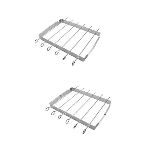 Produktbild: Happyyami 2 Sätze Klappbarer Grill Außengrills Griddle-Grill Für Den Außenbereich Grillrost Grillstock Schaschlik-spieß Grill- Vegetarische Grillspieße Campinggrill Rostfreier Stahl