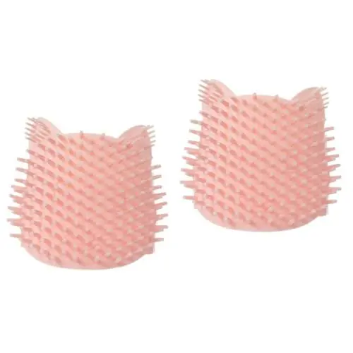 Produktbild: Happyyami 2stücke Sanfte Silikon Katzenmassagebürste Selbstmassage Für Katzen Und Hunde Einfach Anzubringen Für Trockene Und Nasse Anwendung Entfernt Sanft Lose Haare Und Sorgt Für