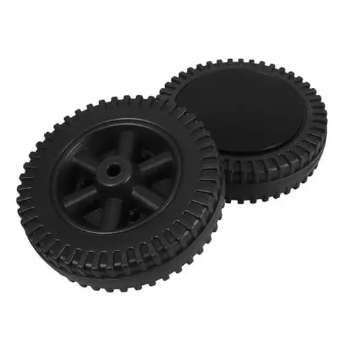 Produktbild: Happyyami 2stücke Gasgrill-ersatzräder Lenkrollen Grillräder Aus Pe Für Gasgrills Bbq-grills Rasenmäher Und Mehrzweckwagen Schwarz