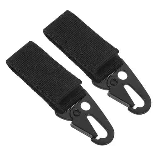 Produktbild: Happyyami 2-teiliges Outdoor-Nylon-gurtband Schnalle Survival Schlüsselanhänger Feuer Starter Karabiner für Camping