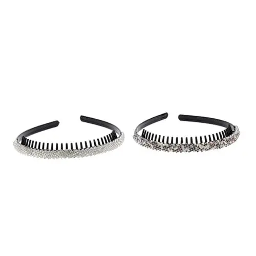 Produktbild: Happyyami 2stücke Delicate Rhinestone Toothed Headband Für Haaraccessoire Für Partys Fototermine Und Tägliche Nutzung