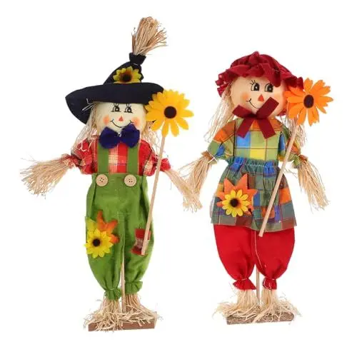 Produktbild: Happyyami 2stücke Halloween Gartendekoration Scarecrow Ornamente Für Garten Und Balkon Herbst-deko Für Drinnen Und Draußen Fabelhafte Figuren Für Erntedankfest Und Halloween