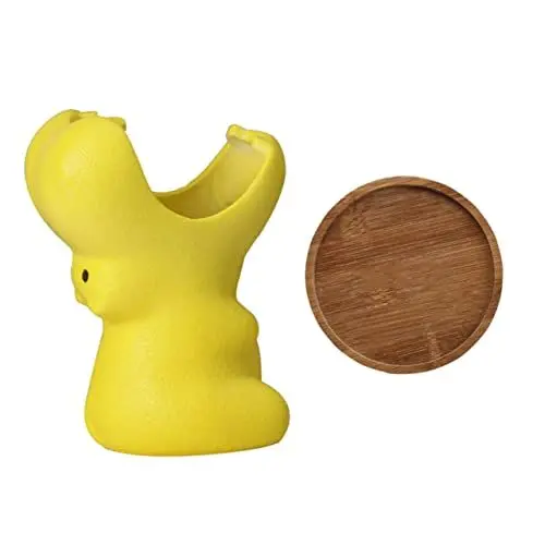 Produktbild: Happyyami 2stücke Kreative Pflanzengefäße Für Sukkulenten Bunte Tierdesigns Für Schreibtischdekoration Oder Büro Bambusuntersetzer