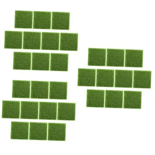 Produktbild: Happyyami 30 STK Künstlicher Gartenrasen Teppich Grün Kunstrasenteppich Simulation Grüner Rasen Mikro-landschaftsrasen Miniaturen Kunstgras Grasmatte Rasen Im Freien Rasenmatten-Modell Green