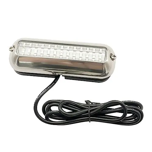 Produktbild: Happyyami 39 Unterwasserlampe für Boote Unterwasserlichter geführtes Unterwasserlicht lampe aus edelstahl Rostfreier Stahl LED Beleuchtung Unterseite des Bootes wasserdichtes Licht Abs Weiß