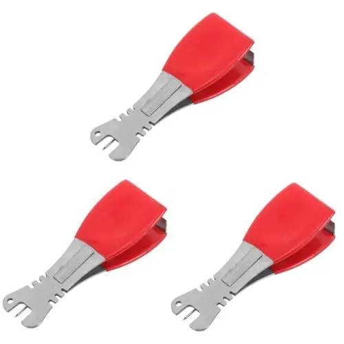 Produktbild: Happyyami 3St Greifer Fisch schwenkt Karpfen angehen Multi Werkzeug anglermesser Edelstahlwerkzeug Angel Schnur Angler Set Drahtschneider Schnurzange Versorgungszange 420er Edelstahl rot