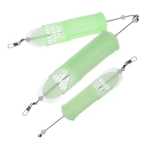 Produktbild: Happyyami Grüner Köderkäfig Aus Kunststoff Zum Angeln 3-teiliges Set und Leicht für Angler