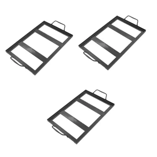 Produktbild: Happyyami 3 STK Salzregal Emaille-tabletts Speisenausgabe Grillversorgung Grillsalzplattenhalter Grillrost Kochsalzplatte Salzblock Grillsteinhalter Grill Im Freien BBQ-Tool Eisen Emaille