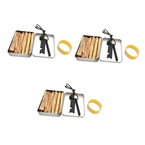 Produktbild: Happyyami 3 Sets Pfeifenanzünder Werkzeug Grillanzünder Holzbrennstäbe Feuerset Anzündholzstäbe Fatwood Starterstab Feueranzünder Magnesiumstab Stäbchen Fackel Grill