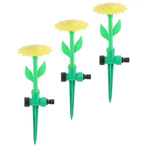 Produktbild: Happyyami 3 Stück Sonnenblumenbewässerungsdüsen für Garten Einstellbare Tropfbewässerung Wassersparende Sprinkler für Rasenpflege und Kindererfrischung im Sommer